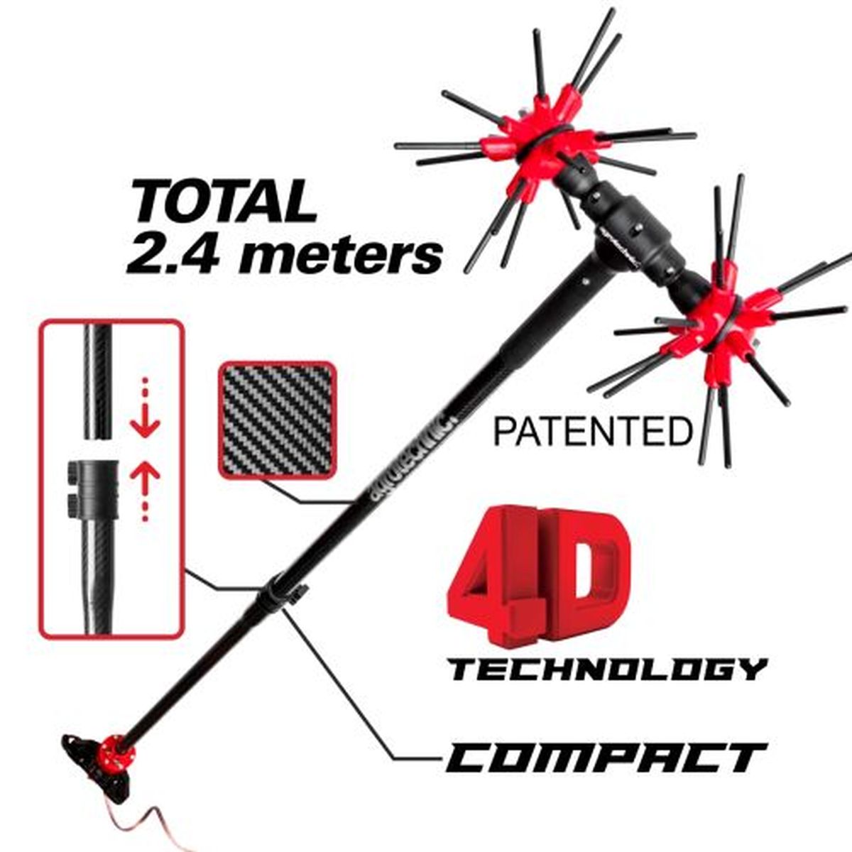 Ελαιοραβδιστικό Παλμικό Αχινός 12V DC - 2,4m X.Quattro Compact Agrotechnic