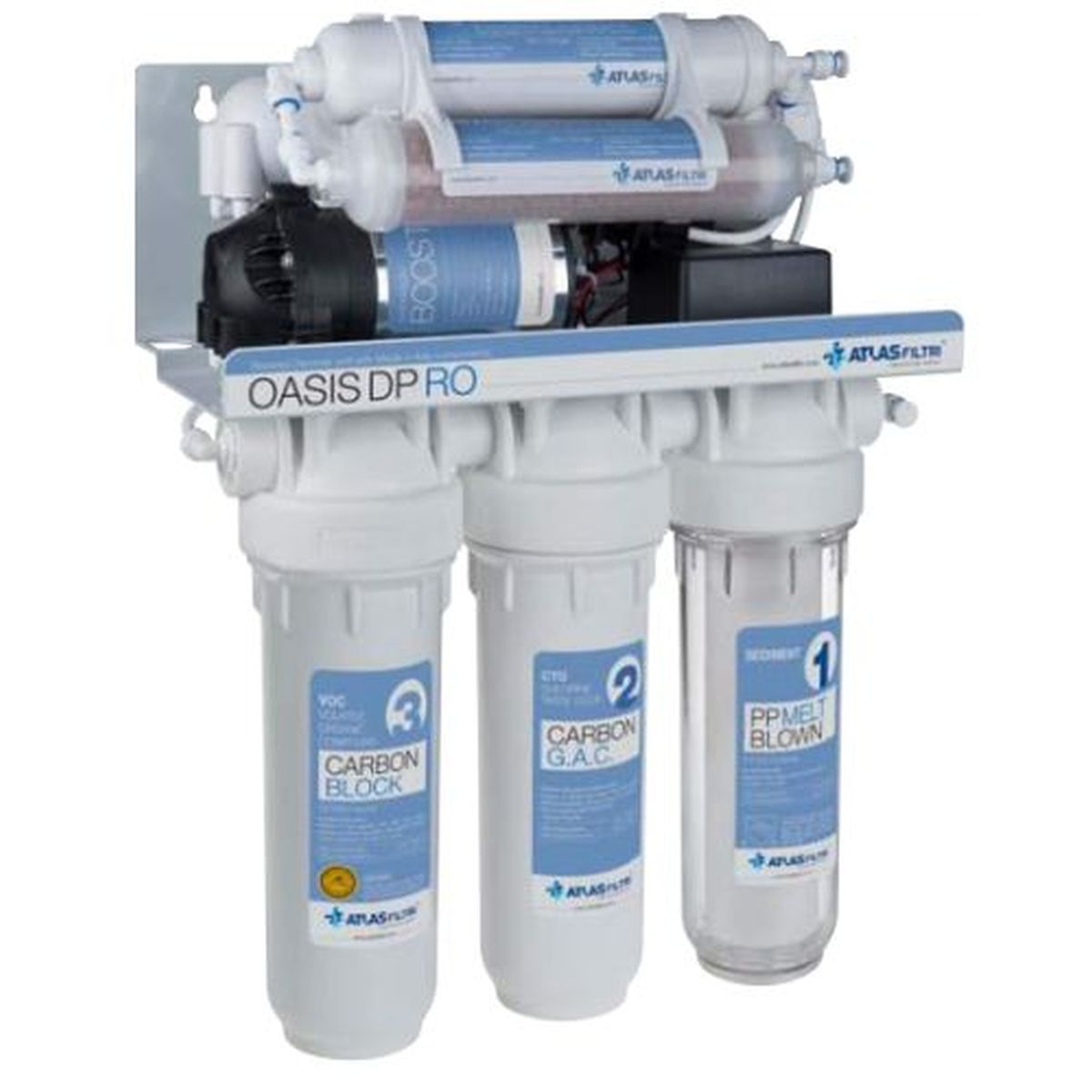 Σύστημα Αντίστροφης Όσμωσης 6 Σταδίων με Αντλία Oasis DP RO Pump Atlas Filtri 18002 
