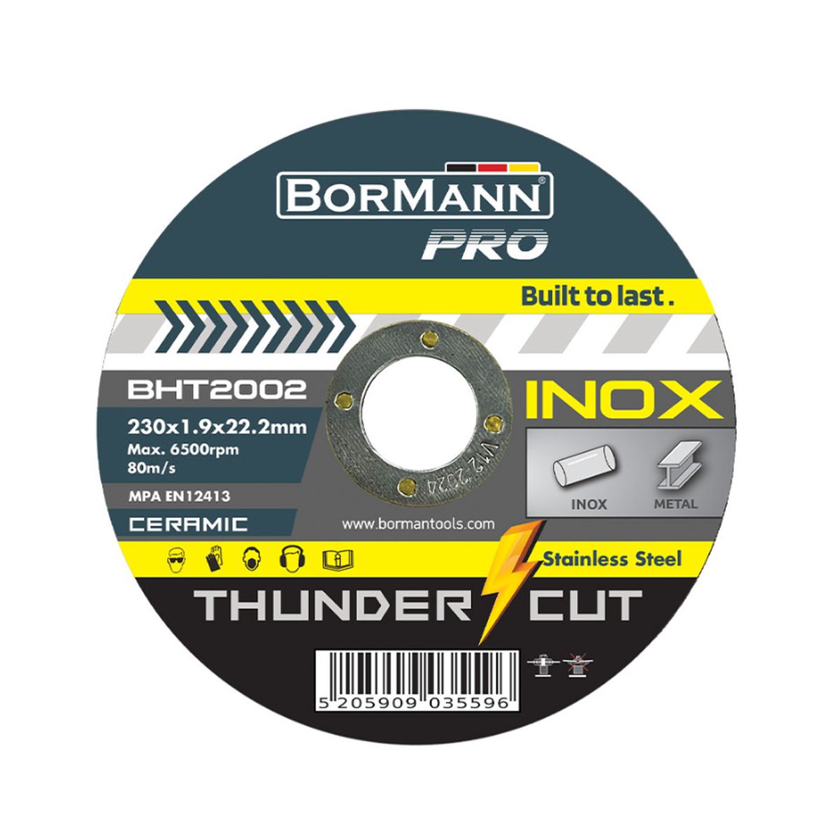 ΔΙΣΚΟΣ ΚΟΠΗΣ 25τεμ THUNDER-CUT ΙΝΟΧ EXTRA LONG CERAMIC Φ230x1,9mm BHT2002-25 035596 BORMANN Pro