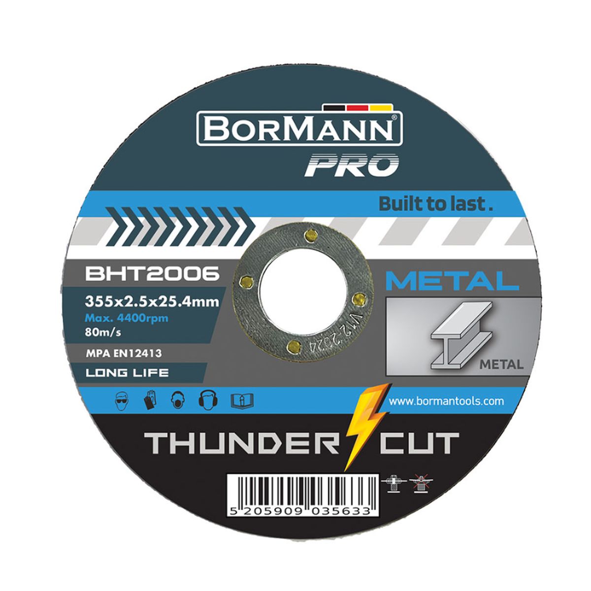 ΔΙΣΚΟΣ ΚΟΠΗΣ 10τεμ THUNDER-CUT ΣΙΔΗΡΟΥ Φ355x2.5x25.4mm BHT2006-10 035633 BORMANN Pro