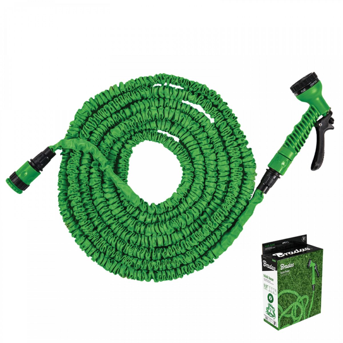 Λάστιχο Ποτίσματος Επεκτεινόμενο Trick Hose 5m έως 15m Πράσινο WTH0515GR-T Bradas