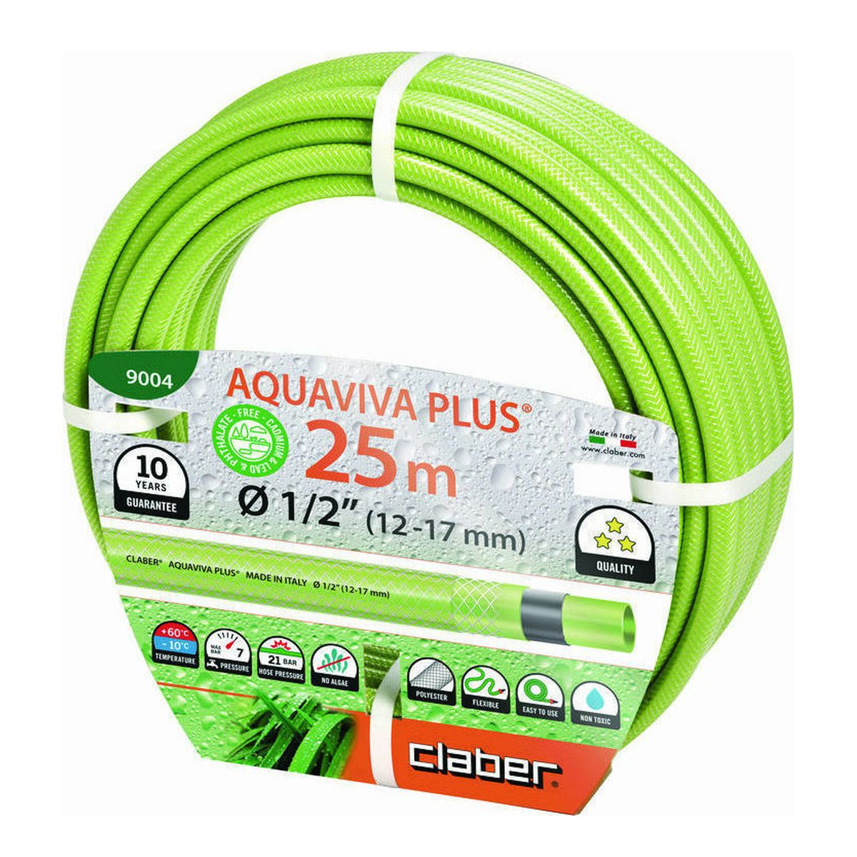 Λάστιχο Ποτίσματος 25Μ 1/2 Aquaviva Plus Claber 9004