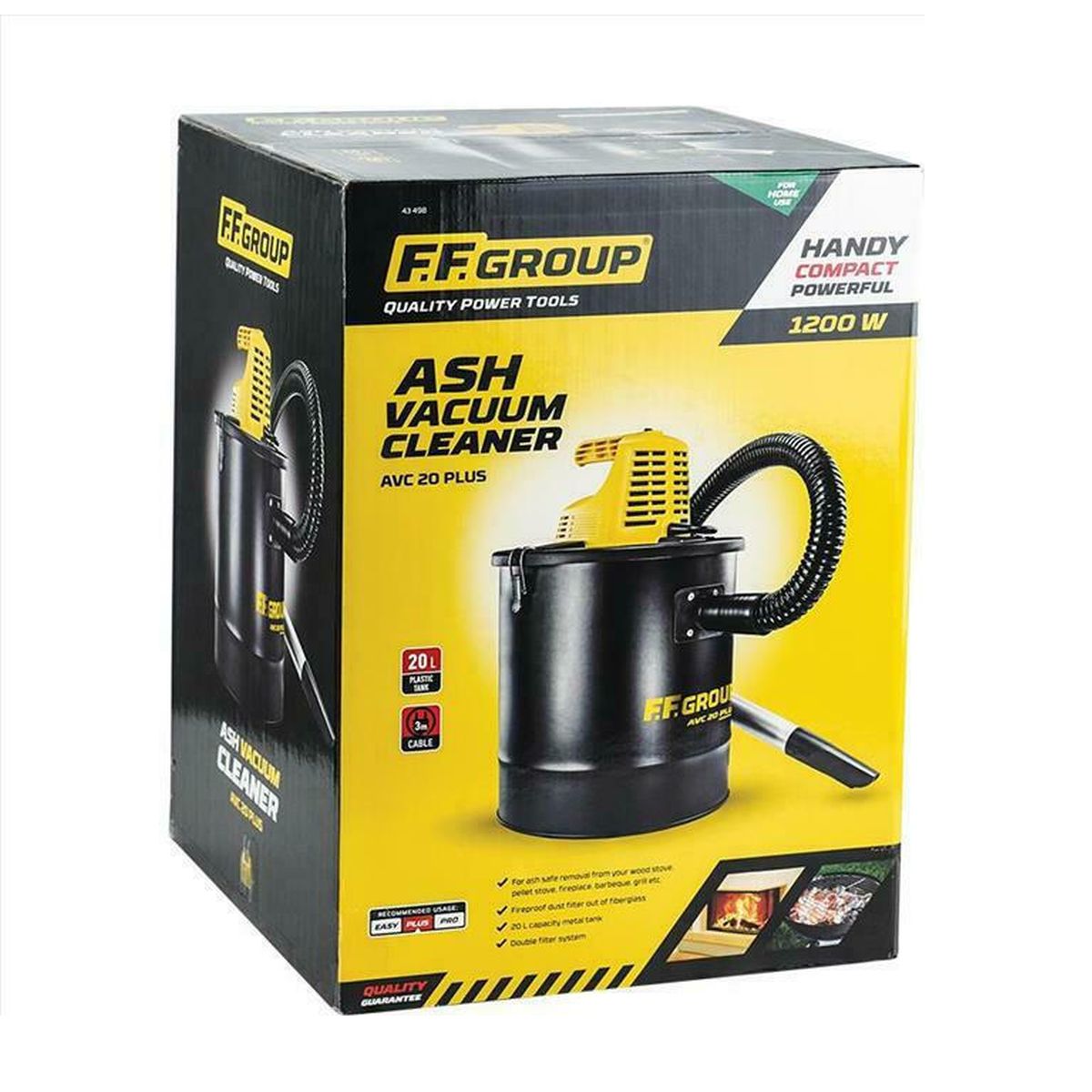 Σκούπα Στάχτης 1200W με Κάδο 20lt AVC 20 Plus F.F. Group 43498