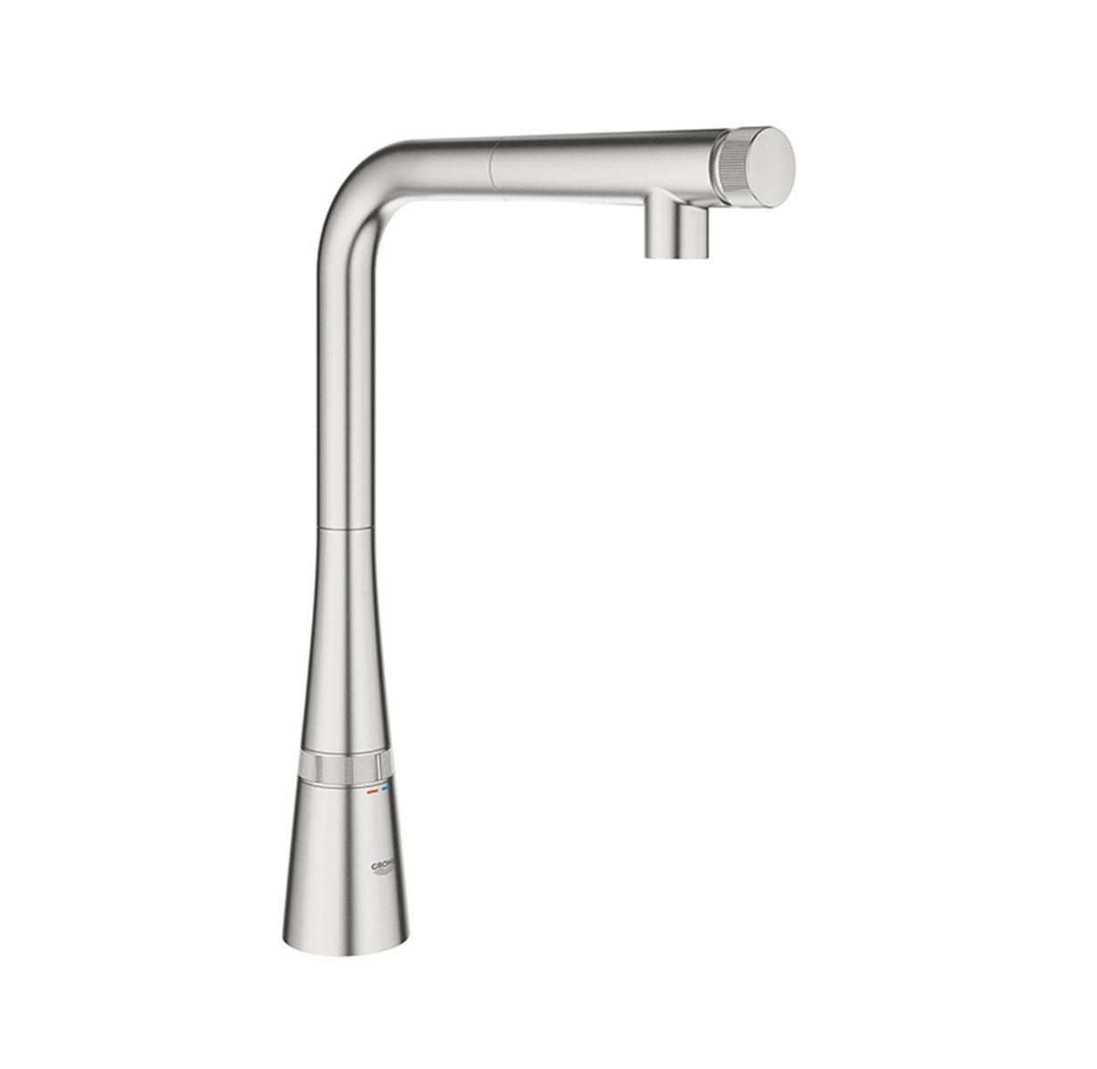 Μπαταρία Κουζίνας Zedra Smartcontrol L-spout Pull-out Super Steel 31593DC2 Grohe