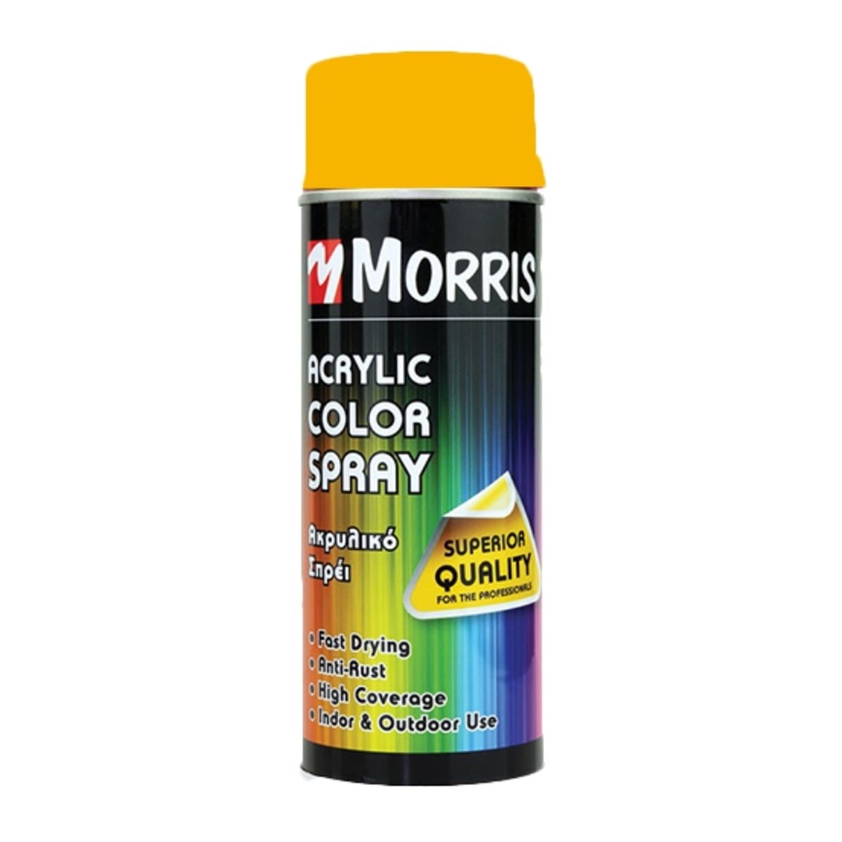 Σπρέυ Ακρυλικού Χρώματος 400ml Γυαλιστερό Σκούρο Κίτρινο RAL 1023 Morris 28502