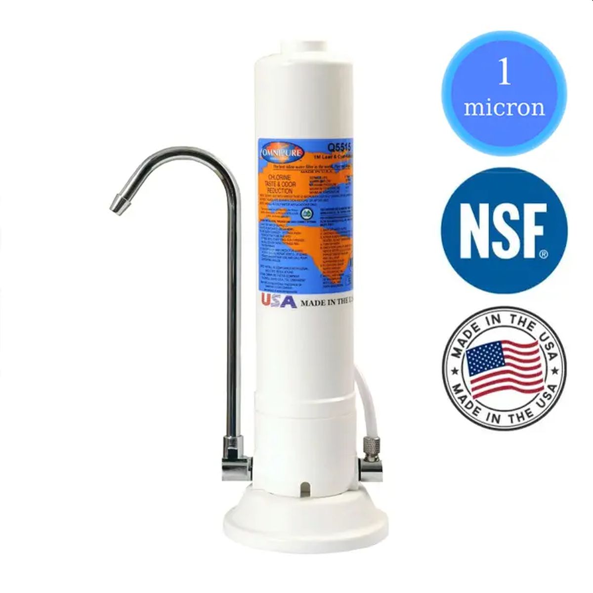 Φίλτρο Νερού Άνω Πάγκου Λευκό i-Q Q5515 Made in USA Omnipure