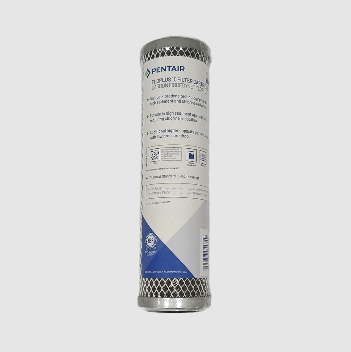 Ανταλακτικό Φίλτρο Ενεργού Άνθρακα 0,5 micron Floplus-10 Pentek Pentair