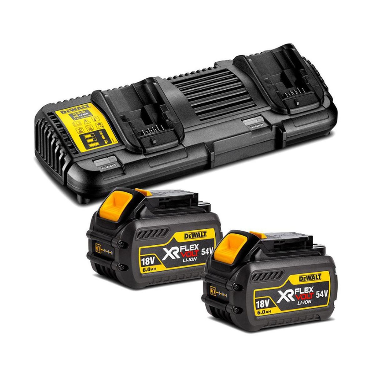 Φορτιστής διπλής θύρας & 2 μπατ. 54V 6.0Ah DCB132T2 DEWALT