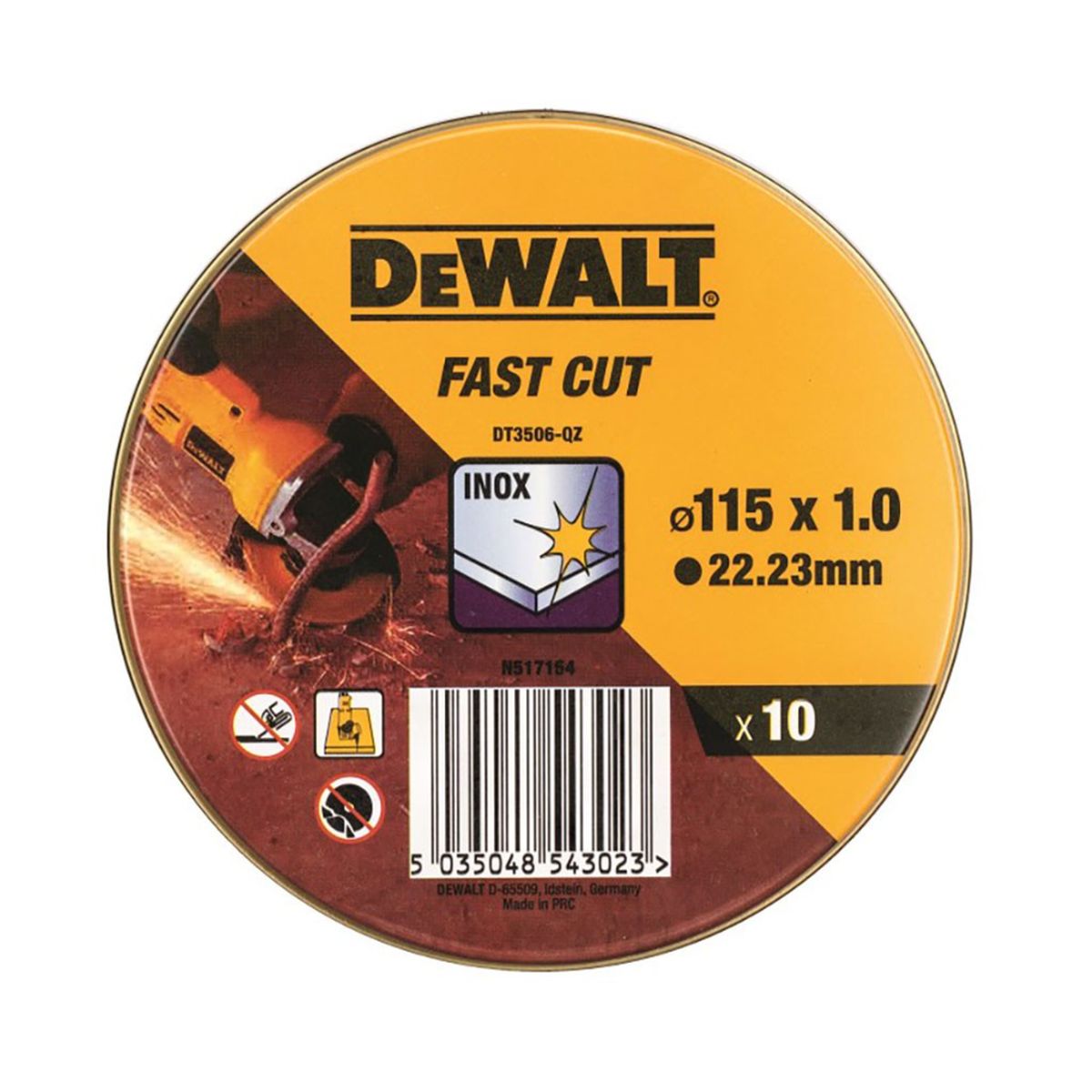 Δίσκος κοπής INOX 115x1.0mm 10τμχ DT3506 DEWALT