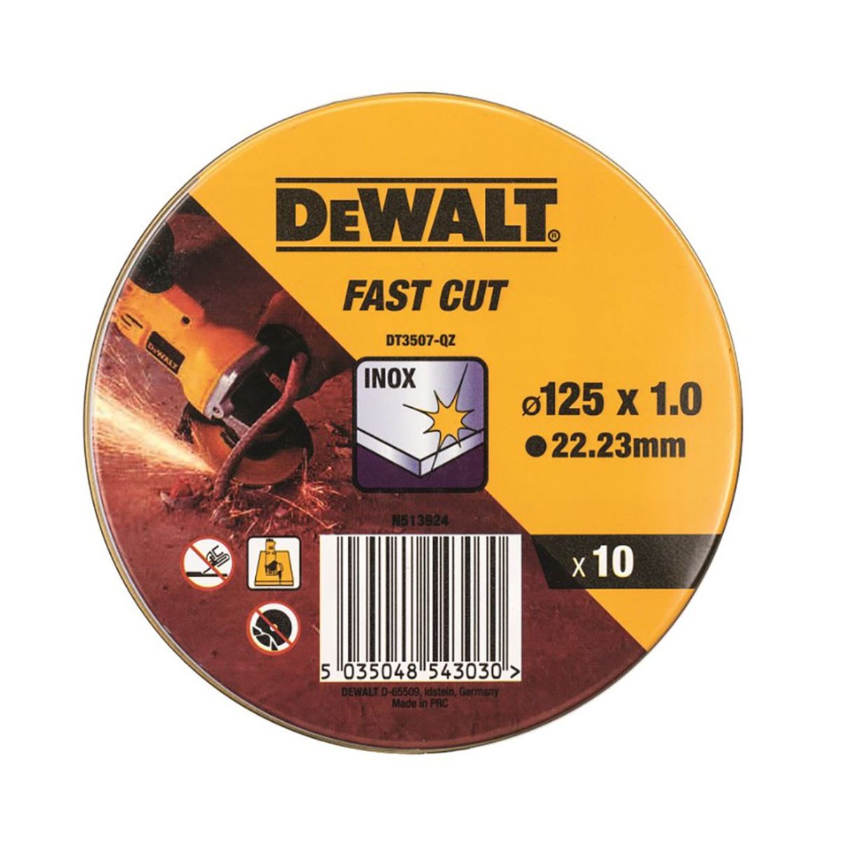 Δίσκος κοπής INOX 125x1.0mm 10τμχ DT3507 DEWALT