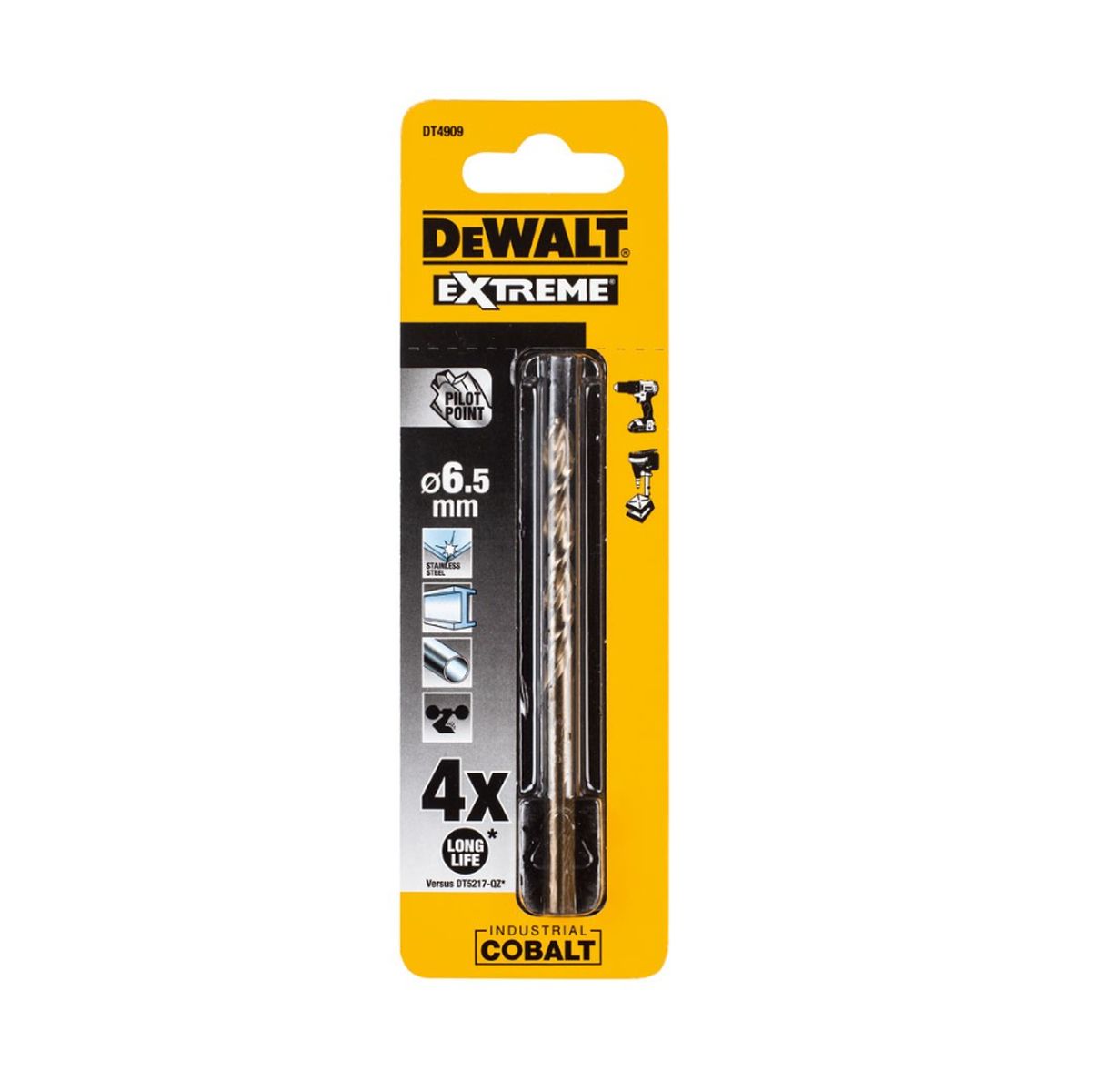 Τρυπάνι Κοβαλτίου για μέταλλα HSS-CO Extreme 6.5mm DT4909 DEWALT
