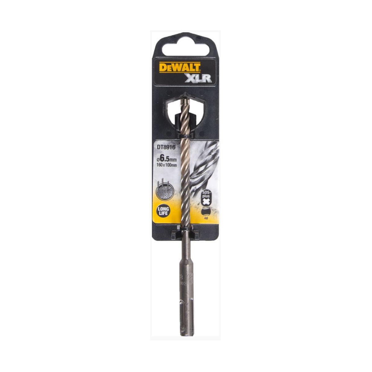 Τρυπάνια XLR SDS PLUS Πλήρες Κεφάλι Καρβιδίου 6.5x160mm DT8916 DEWALT