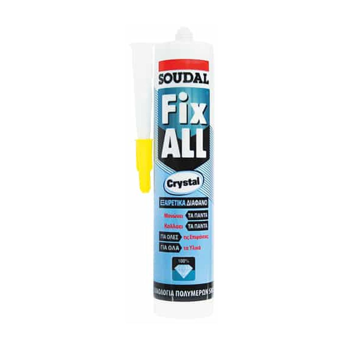Κόλλα Συγκολλητικό - Σφραγιστικό MS-Polymer Fix All Crystal Διάφανη 290ml Soudal 20875