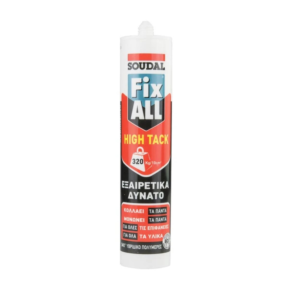 Συγκολλητικό - Σφραγιστικό MS-Polymer Fix All High Tack Λευκή 290ml Soudal 20183