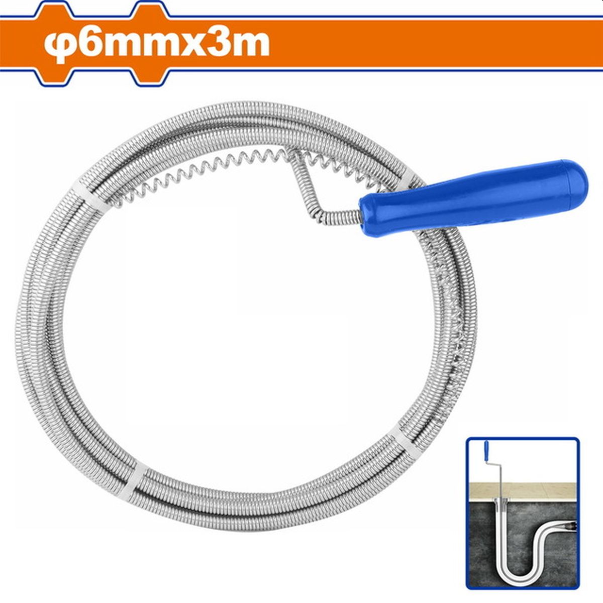 Ατσαλίνα Αποχέτευσης Φ-6mm X 3m WDD2303 Wadfow
