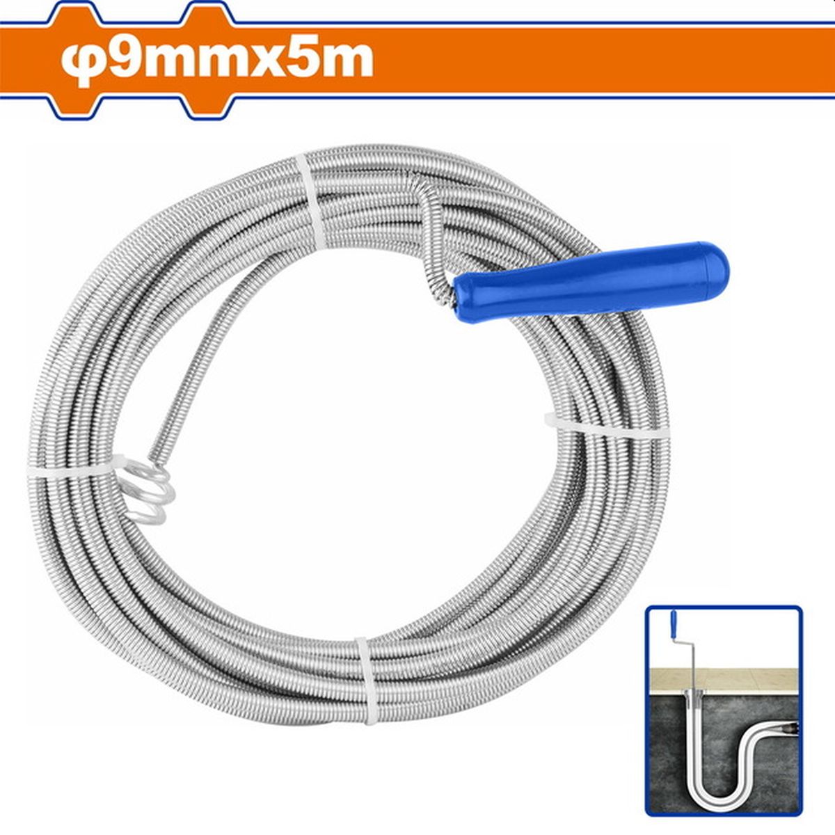 Ατσαλίνα Αποχέτευσης Φ-9mm X 5m WDD2305 Wadfow