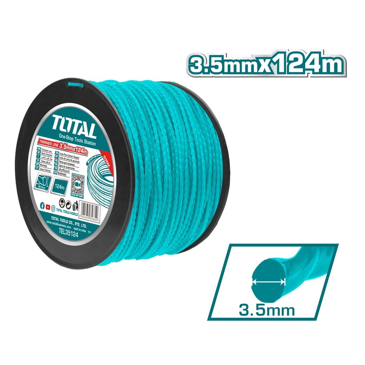 Μεσινέζα Ελικοειδής Σε Καρούλι 3.5mm - 124m TEL35124 BAX TOOLS