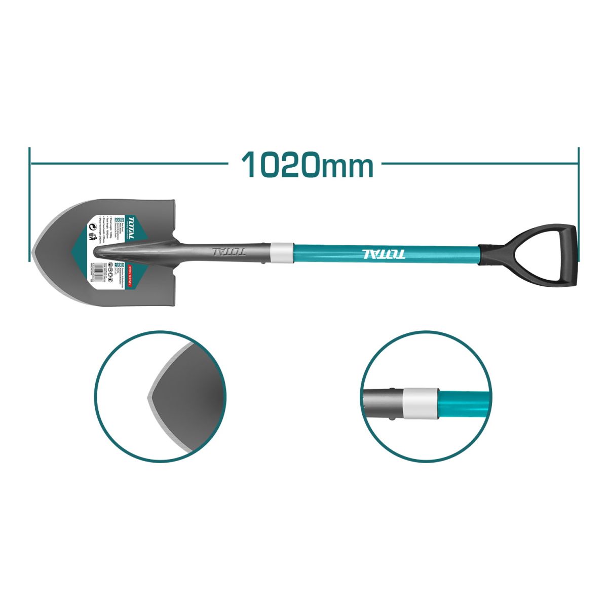 Φτυάρι Μεταλλικό Με Fiberglass Χειρολαβή THTH12102 BAX TOOLS