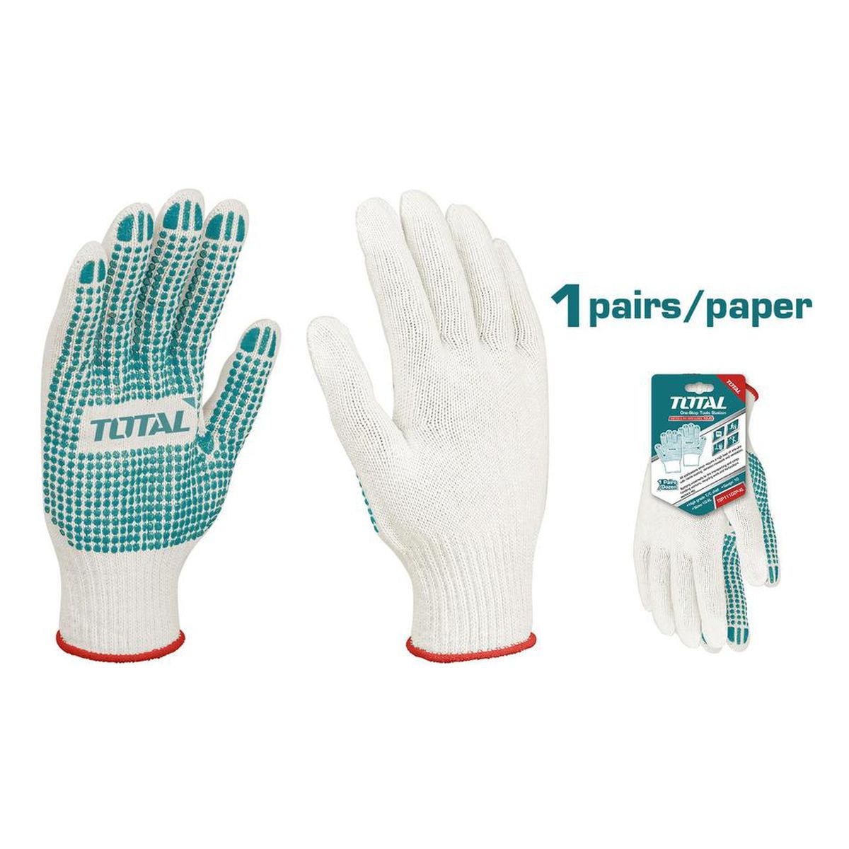 Γάντια Πλεκτά Με Κουκίδες PVC TOTAL TSP11102P