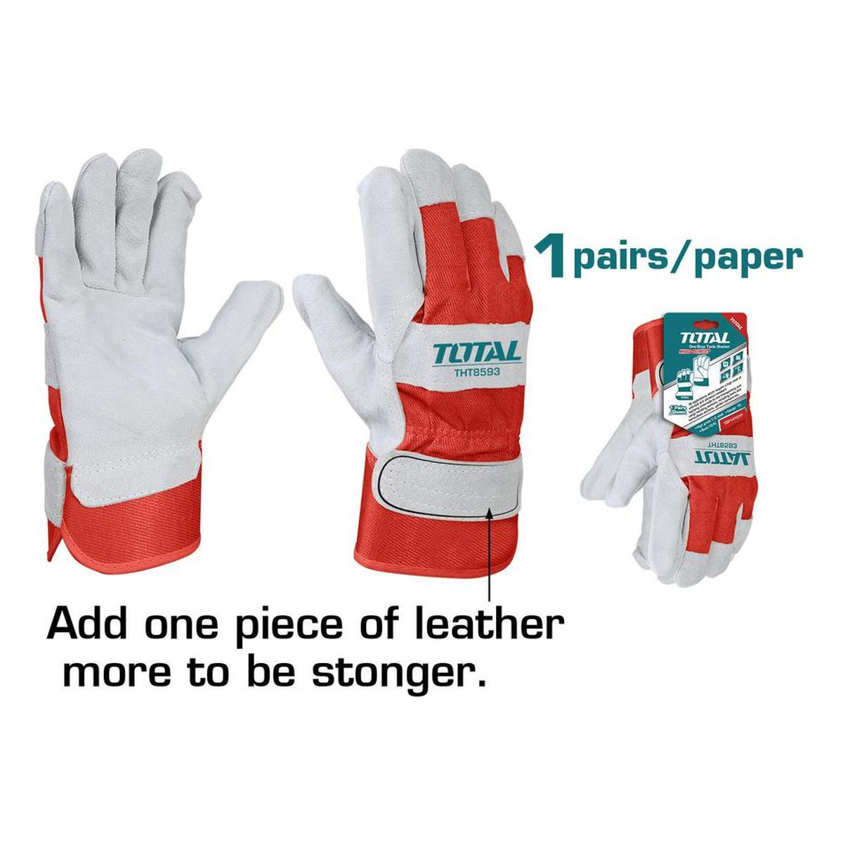 Γάντια Εργασίας Δερματοπάνινα Ενισχυμένα TOTAL TSP14101P