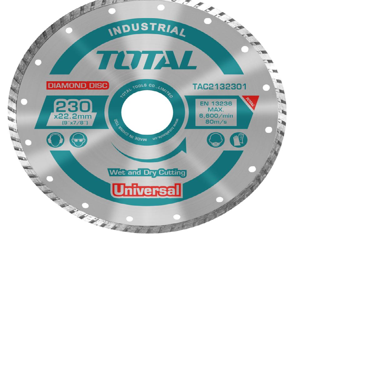 Total διαμαντοδίσκος UNIVERSAL TURBO 230 Χ 22.2mm (TAC2132301)