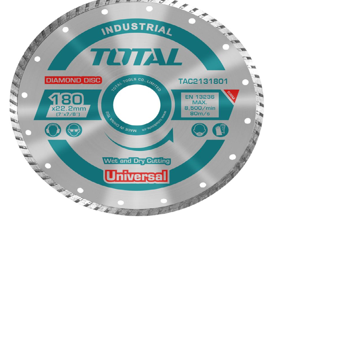 Total διαμαντοδίσκος universal turbo 180 Χ 22.2mm (TAC2131801)
