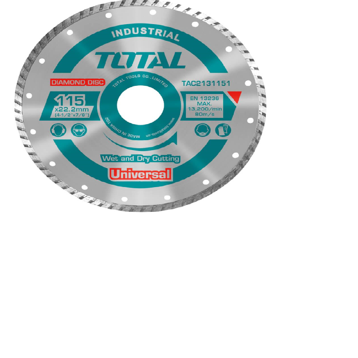 Total διαμαντοδίσκος UNIVERSAL TURBO 115 Χ 22.2mm (TAC2131151)