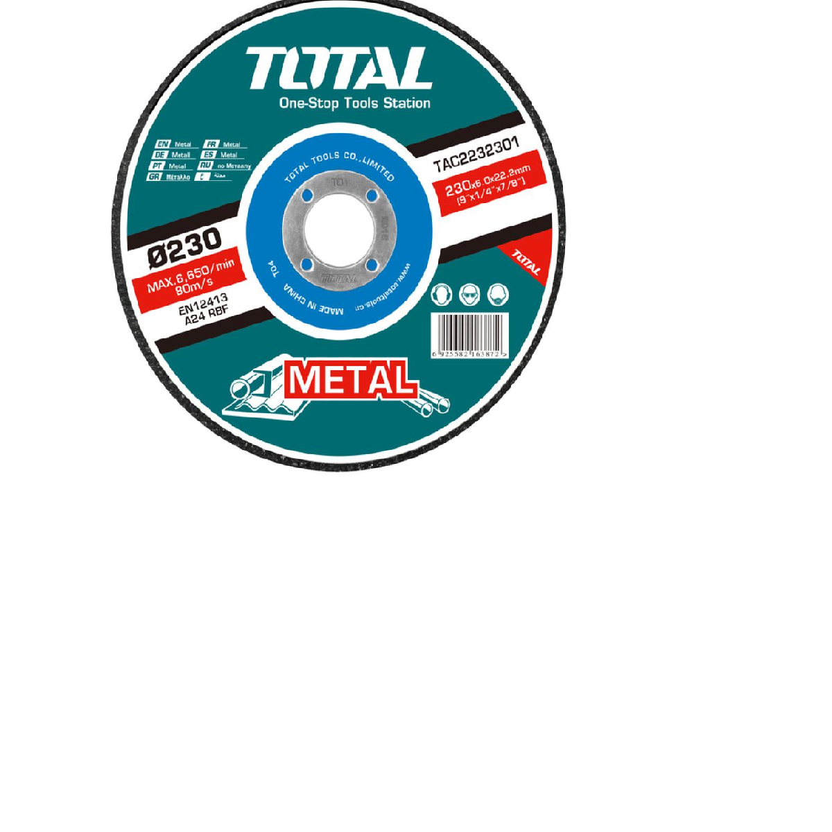 Total δίσκος λειάνσεως μετάλλου Φ - 230 Χ 6mm (TAC2232301)