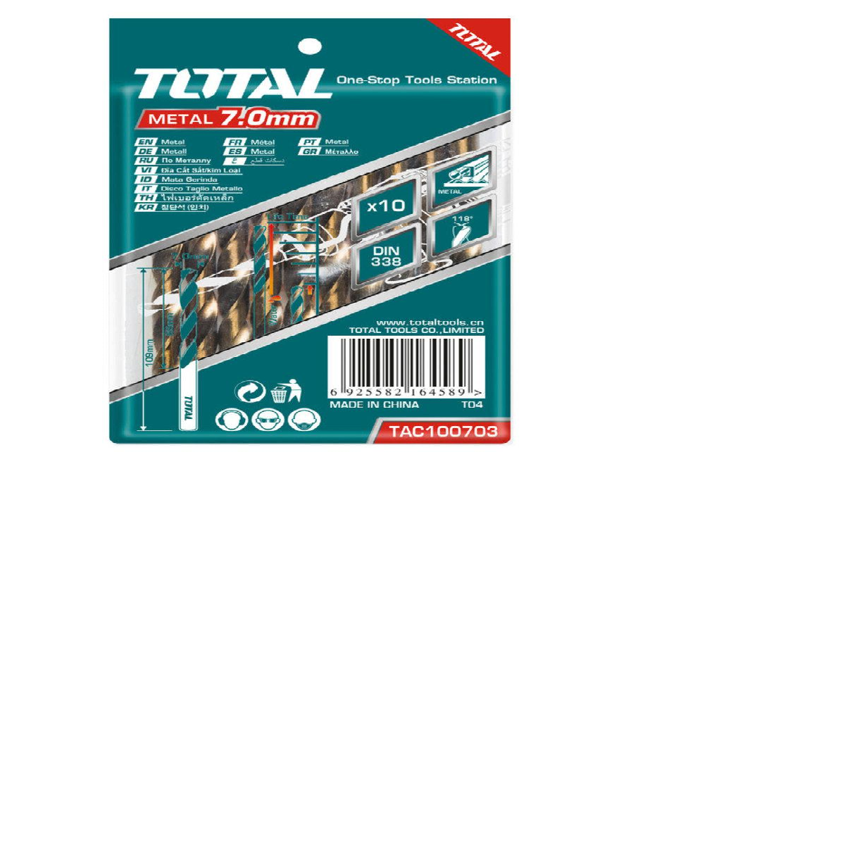 Total τρυπάνι HSS DIN 338 10mm (TAC101003)