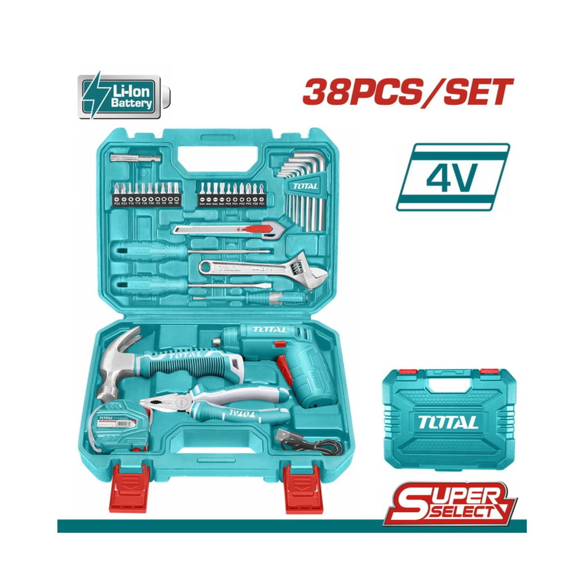 ΣΕΤ ΚΑΤΣΑΒΙΔΙ ΜΠΑΤ. Li-ion 4V 38ΤΕΜ SUPER SELECT (THKTHP10386) TOTAL